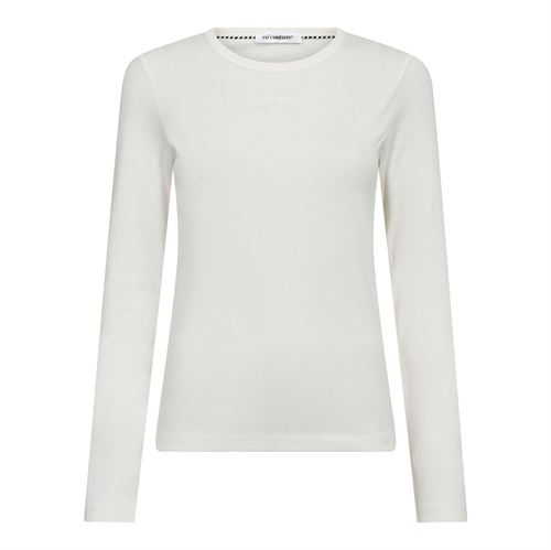 CO`COUTURE T-SHIRT, GRANNYCC EMBROIDERY LS TEE, OFF WHITE